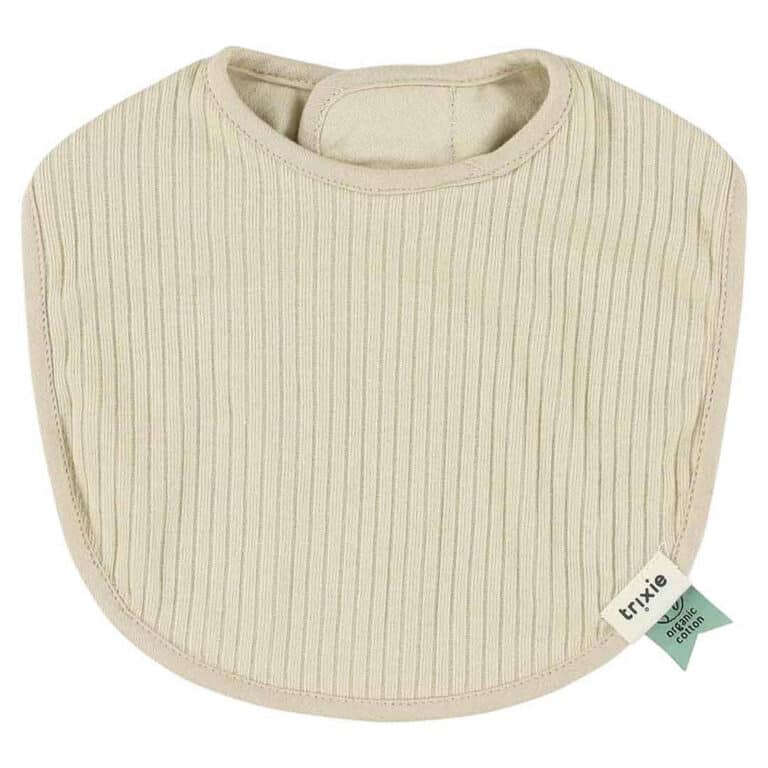 Bavoir beige trixie baby sur fond blanc