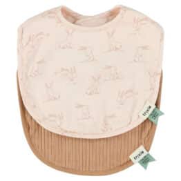 Lot de 2 bavoirs Mme lapin sur fond blanc