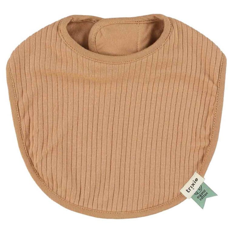 Bavoir nouveau né taupe sur fond blanc