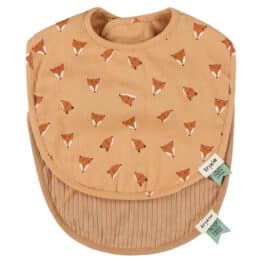 Lot de 2 bavoir nouveau né Mr renard sur fond blanc