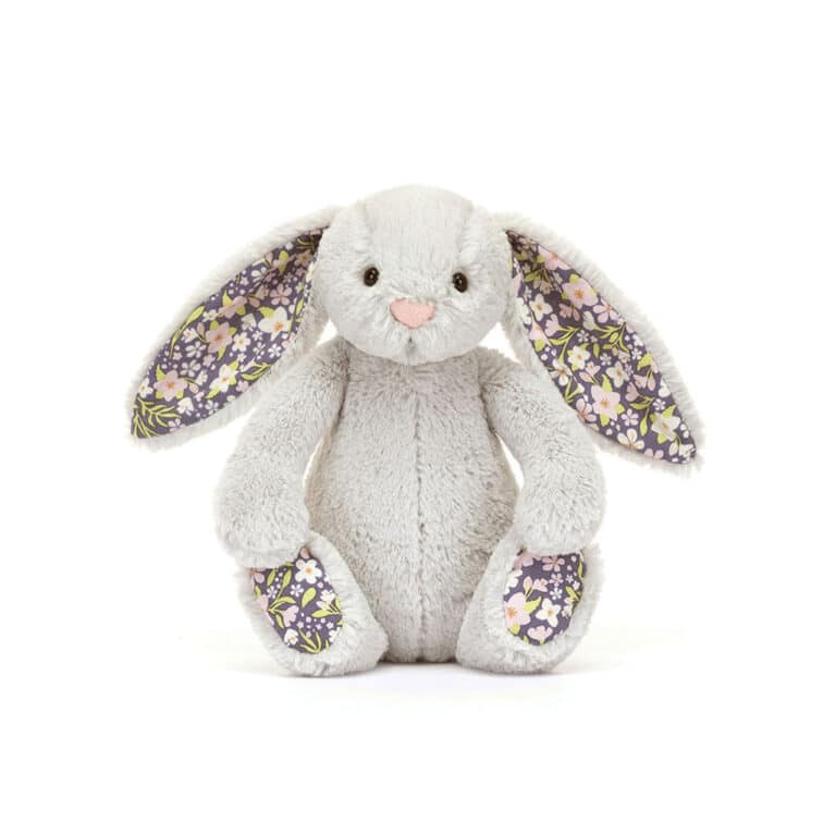 Doudou lapin petit gris bloom jellycat Blossom Silver Bunny 'Bloom' peluche jellycat incontournable rare peluche jellycat Jellycat not expensive Jellycat pas cher