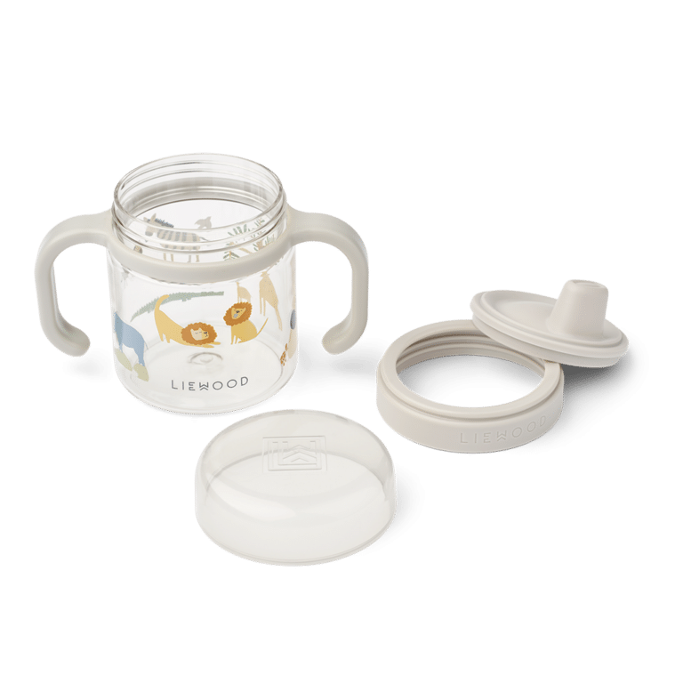 Tasse en tritan poignées et tétine animaux tous ensemble liewood