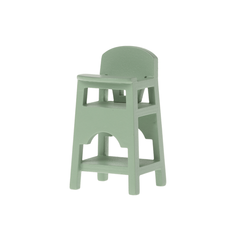 Chaise haute en bois vert menthe maileg