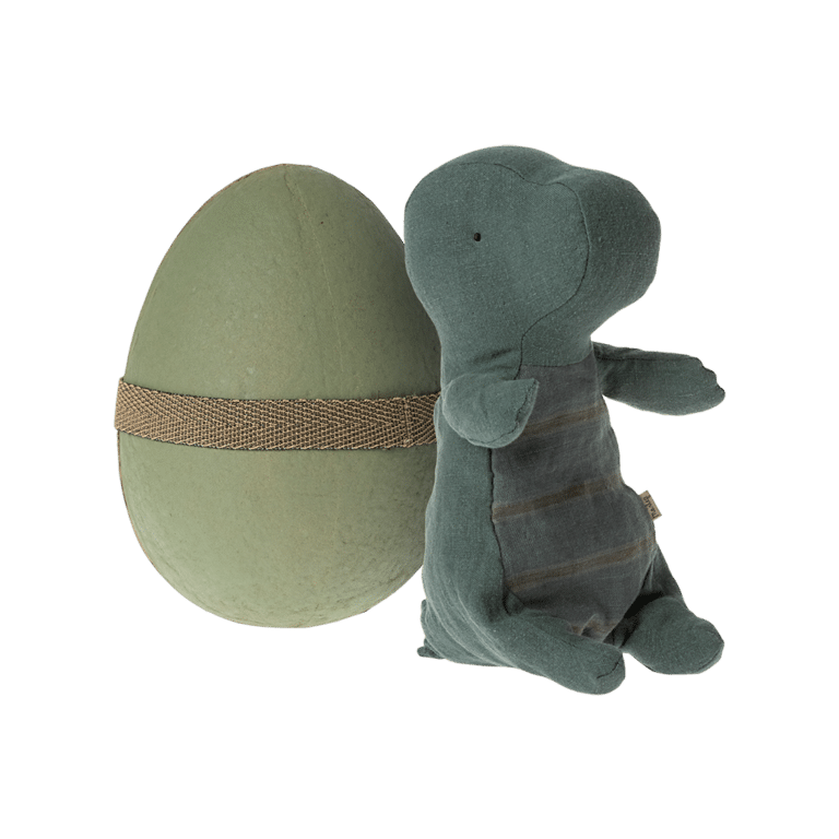 Doudou dinosaure dans son oeuf maileg