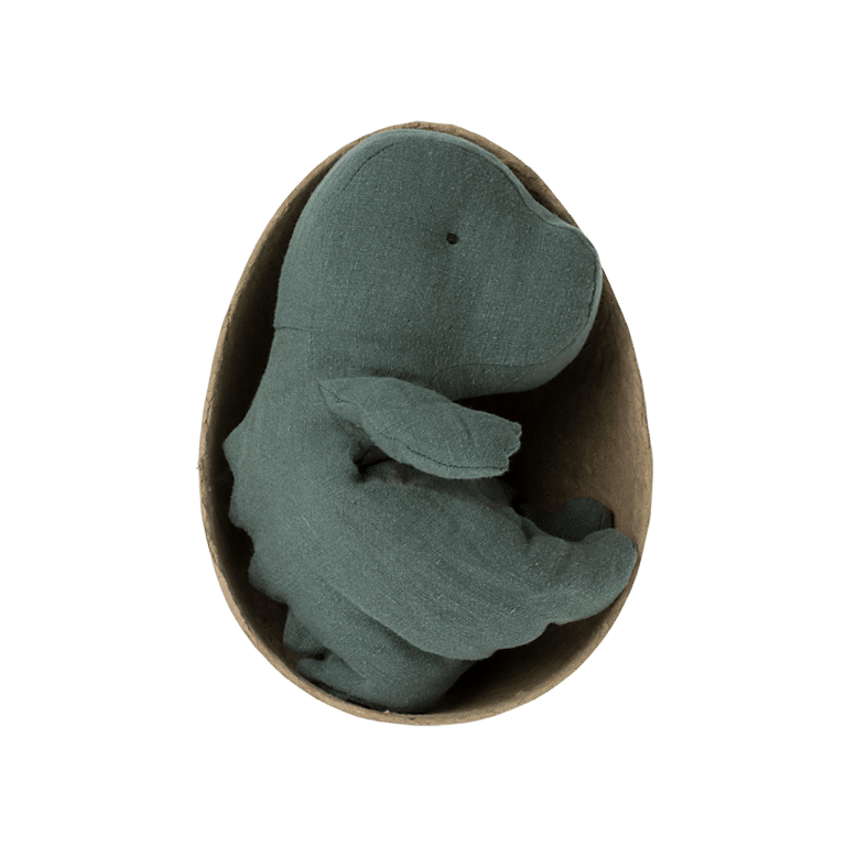 Doudou dinosaure dans son oeuf maileg