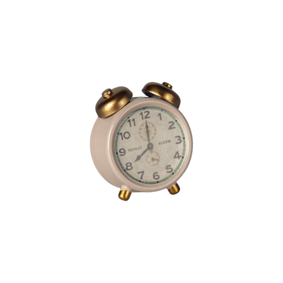 Petit réveil en métal rose poudré pour souris maileg