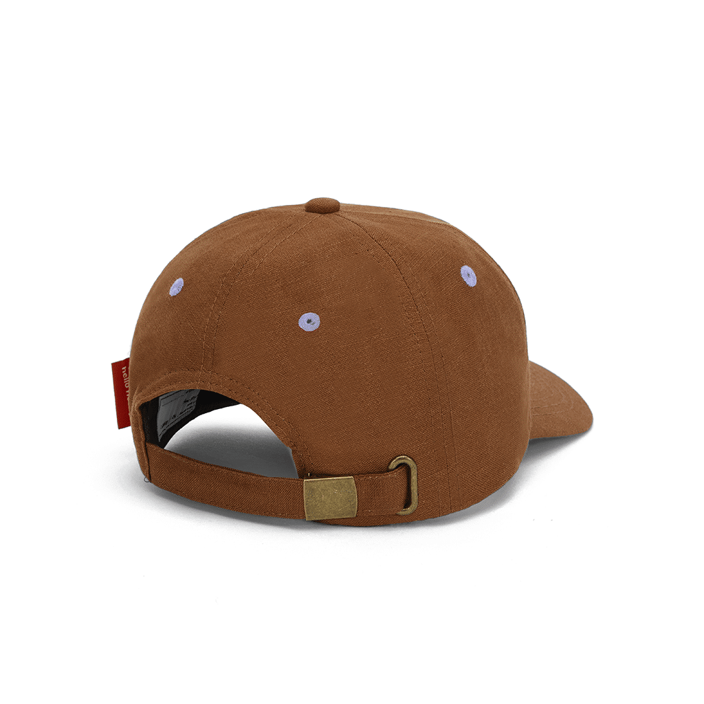 Casquette enfant en lin - Flowers - Hello Hossy, vue de dos sur fond blanc