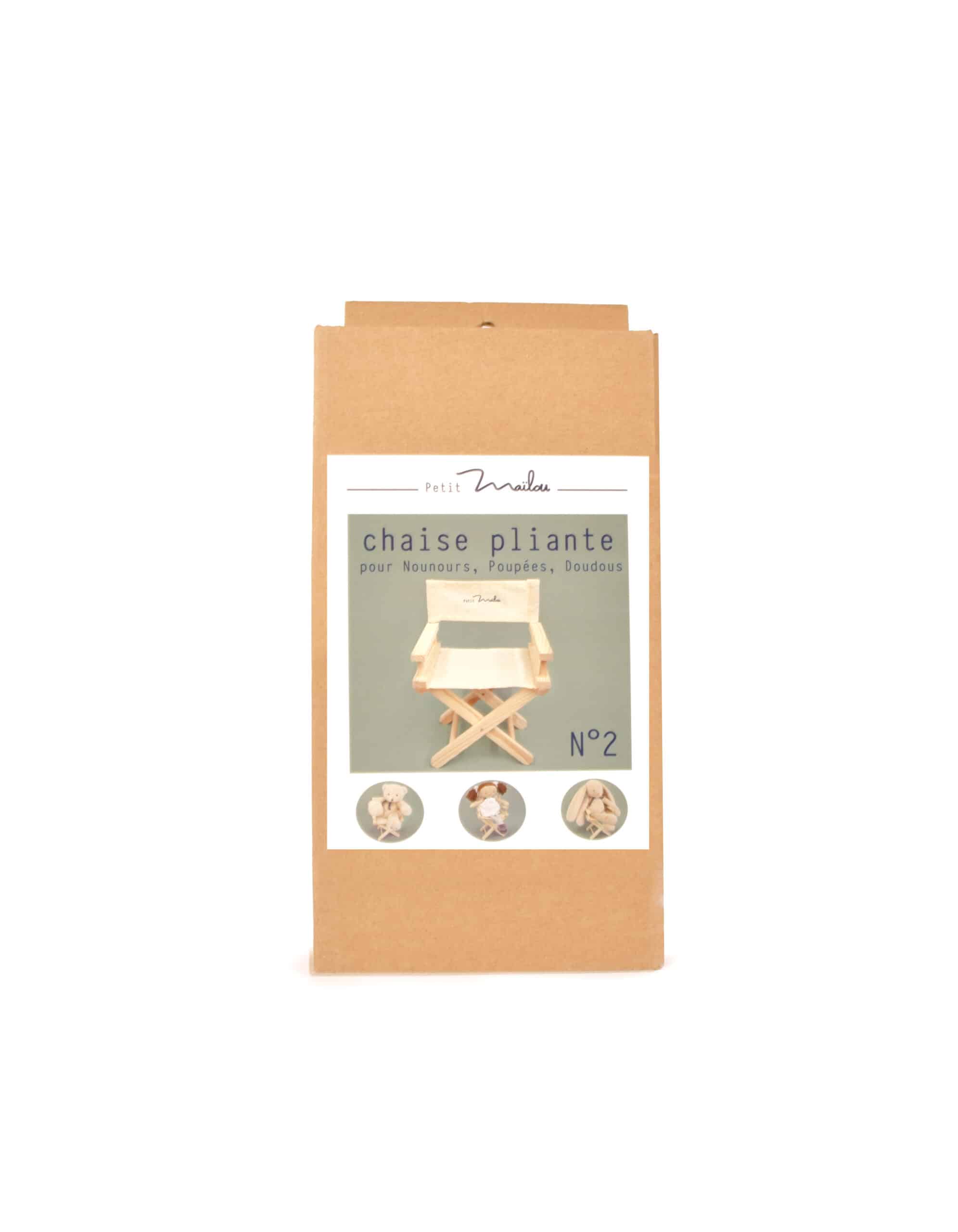 Chaise pliante pour doudous et poupées - Maïlou, vue de face de la boite sur fond blanc