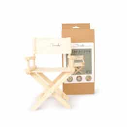 Chaise pliante pour doudous et poupées - Maïlou, vue de face dépliée sur fond blanc