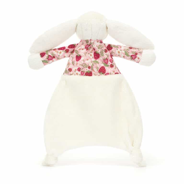 doudou jellycat pas cher blossom cream bunny berry comforter lapin creme bebe couverture douceur naissance peluche collection jellycat doudou plat enfant cadeau baby comforter soft toy