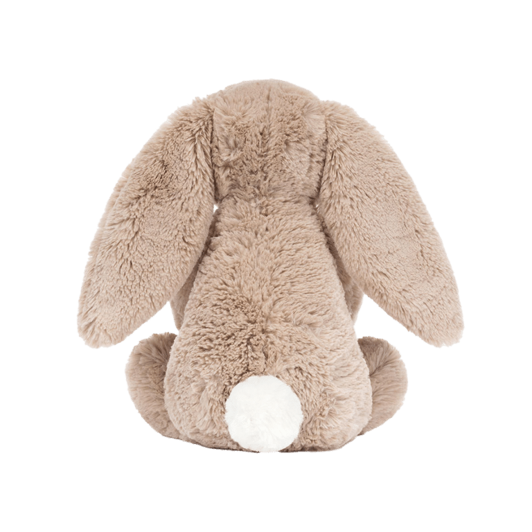 Doudou lapin Bashful – Gâteau anniversaire, Jellycat, vue de dos sur fond blanc