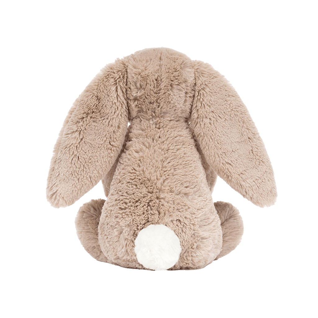 Doudou lapin Bashful – Gâteau anniversaire, Jellycat, vue de dos sur fond blanc