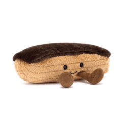 Doudou Etienne éclair au chocolat - Jellycat, vue de face sur fond blanc