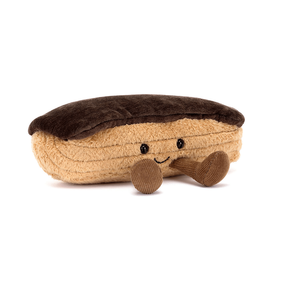 Doudou Etienne éclair au chocolat - Jellycat, vue de face sur fond blanc