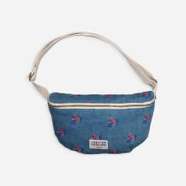 Banane denim enfant ou adulte "lobster forever" - Chamaye, vue de face sur fond blanc