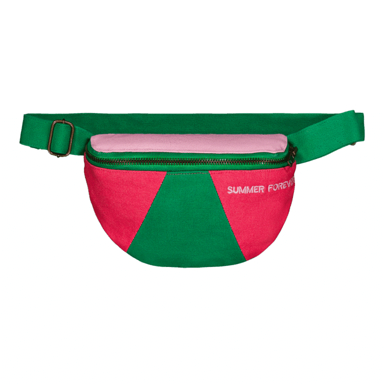 Banane toile fuschia enfant ou adulte "summer forever" Chamaye, vue de face sur fond blanc