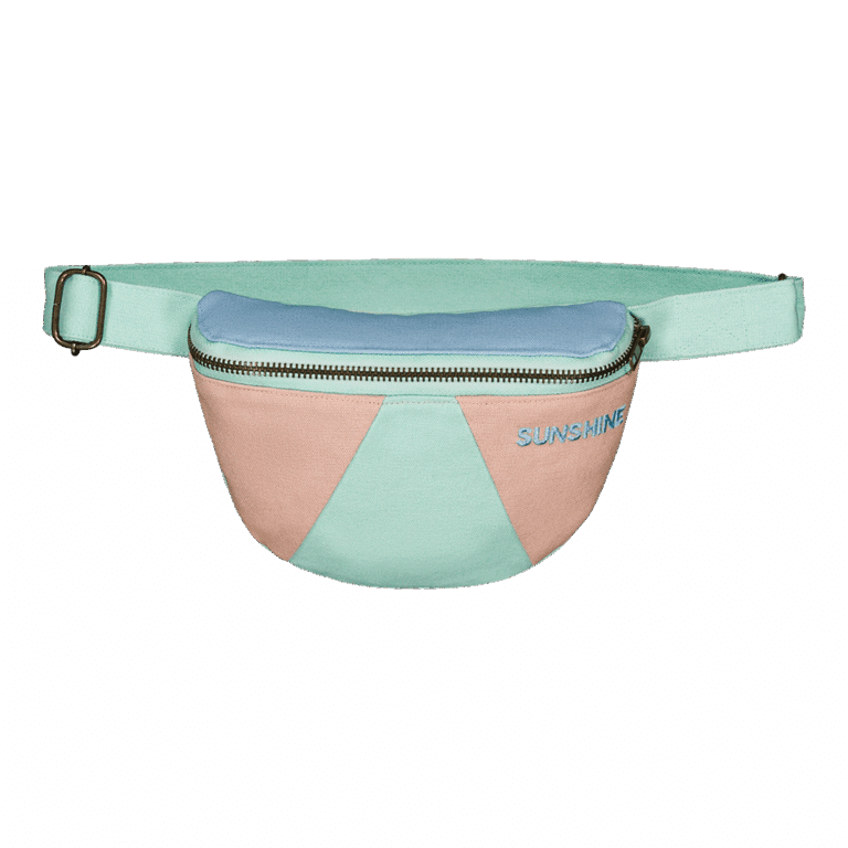 Banane toile pastel enfant ou adulte "sunshine" - Chamaye, vue de face sur fond blanc