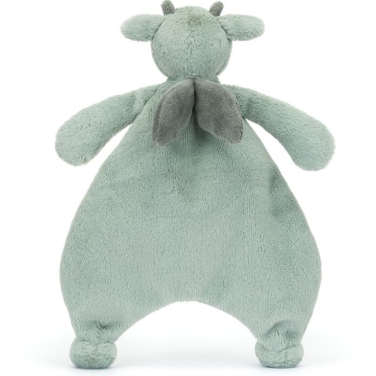 Doudou plat Jellycat Bashful Dragon – Dragon vert d’eau 20 cm, Little Marmaille, peluche bébé pas cher Vannes