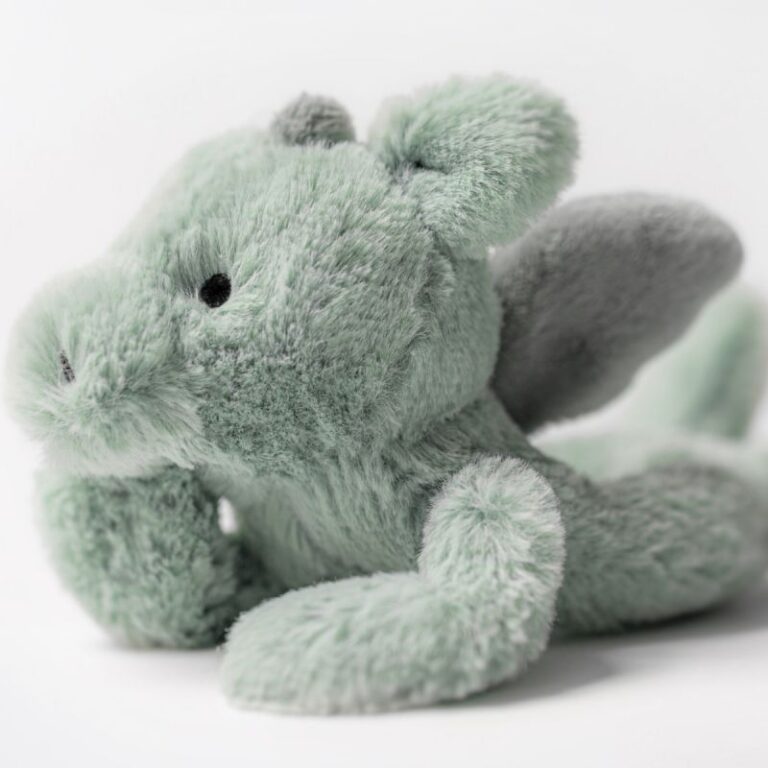 Doudou plat Jellycat Bashful Dragon – Dragon vert d’eau 20 cm, Little Marmaille, peluche bébé pas cher Vannes