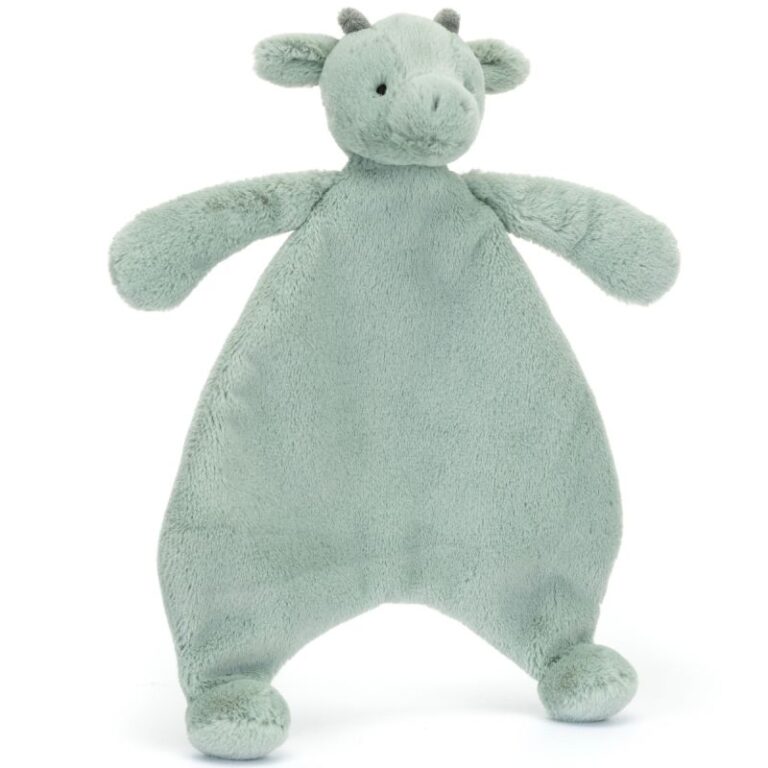 Doudou plat Jellycat Bashful Dragon – Dragon vert d’eau 20 cm, Little Marmaille, peluche bébé pas cher Vannes