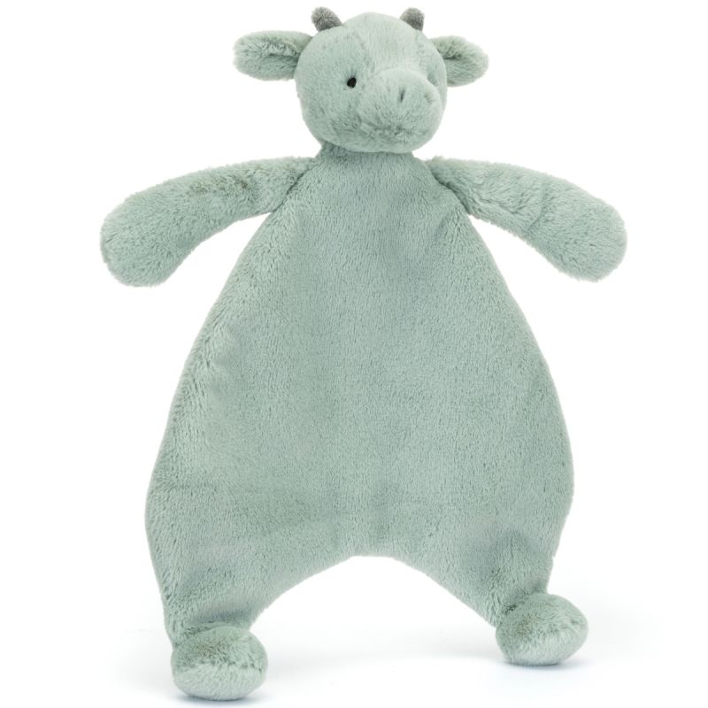 Doudou plat Jellycat Bashful Dragon – Dragon vert d’eau 20 cm, Little Marmaille, peluche bébé pas cher Vannes