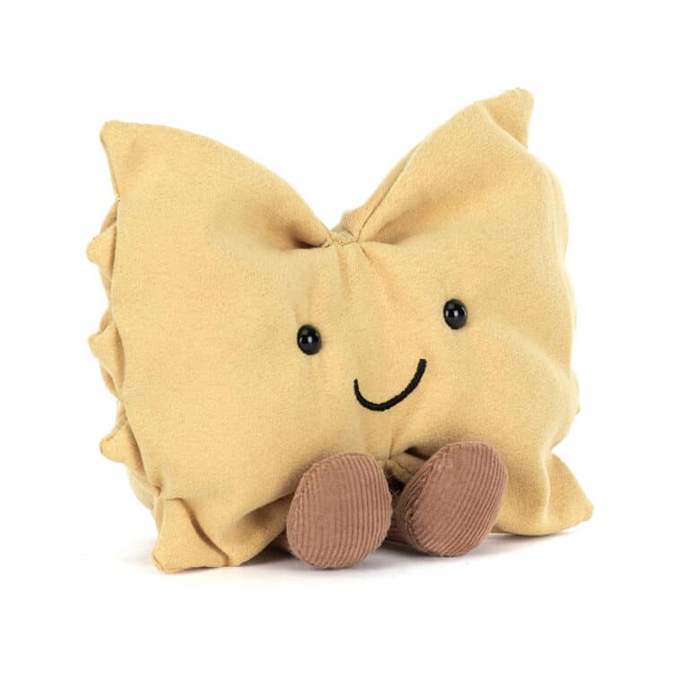 Doudou Amuseables Farfalle – Jellycat - Vu de face sur fond blanc