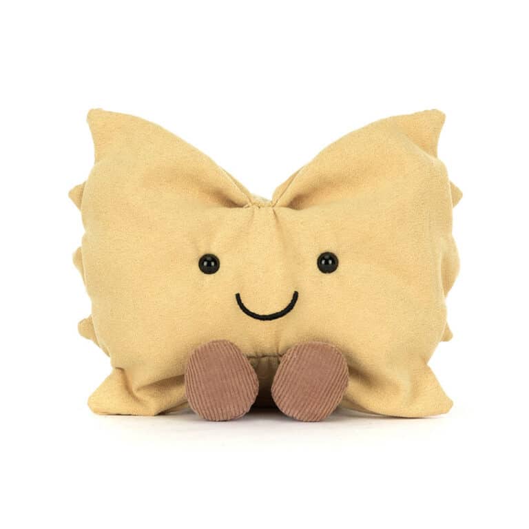 Doudou Amuseables Farfalle – Jellycat - Vu de face sur fond blanc