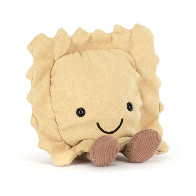Doudou Amuseables Ravioli – Jellycat - Vu de face sur fond blanc