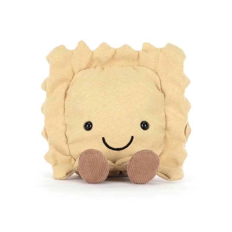 Doudou Amuseables Ravioli – Jellycat - Vu de face sur fond blanc