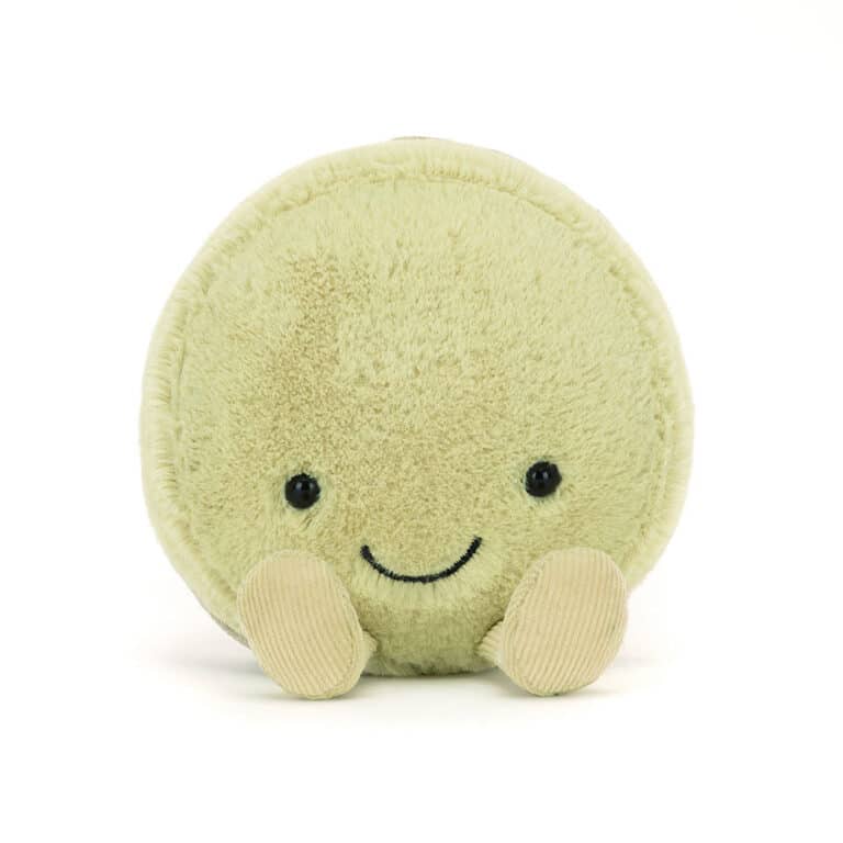 Doudou Amuseables Max Macaron - Jellycat, vue de face sur fond blanc