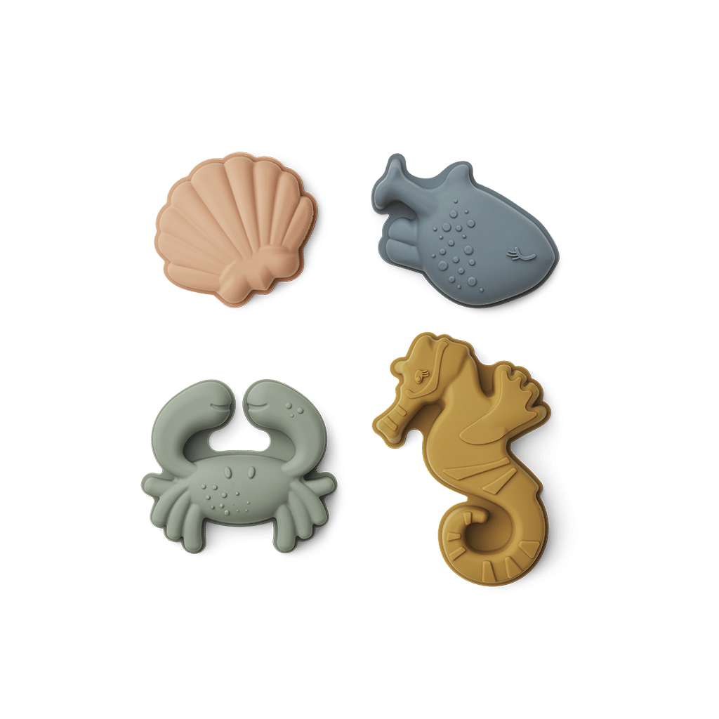 Ensemble de plage Gilma - Animaux marins - Sable - Liewood, vue de face des moules sur fond blanc