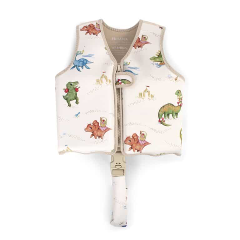 Gilet de natation dino beach filibabbba de face sur fond blanc