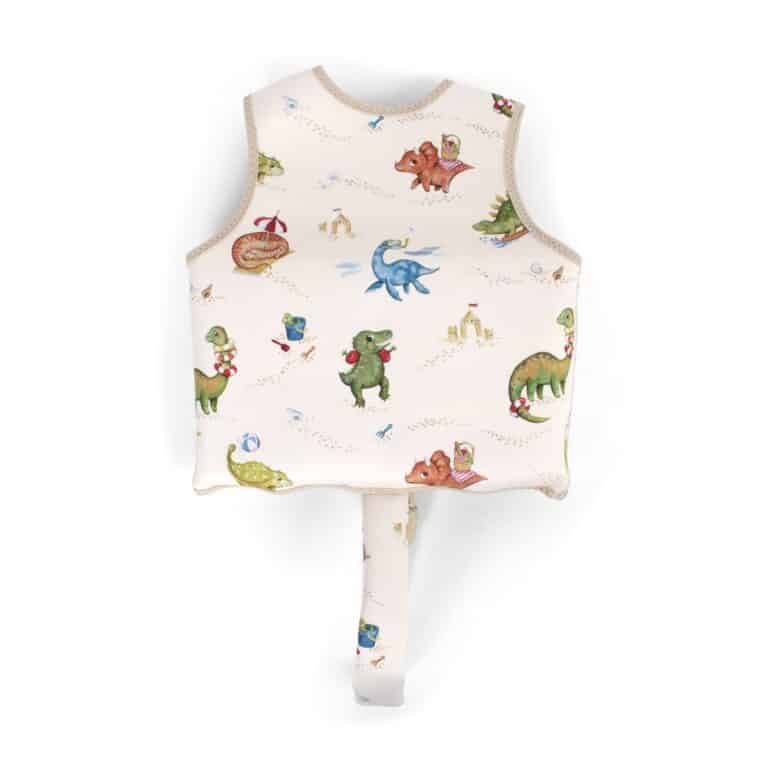 Gilet de natation dino beach filibabbba de dos sur fond blanc