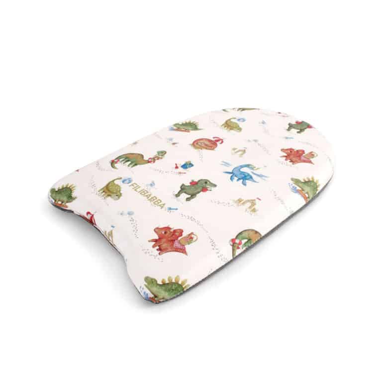 Planche de natation dino beach filibabba de côté sur fond blanc