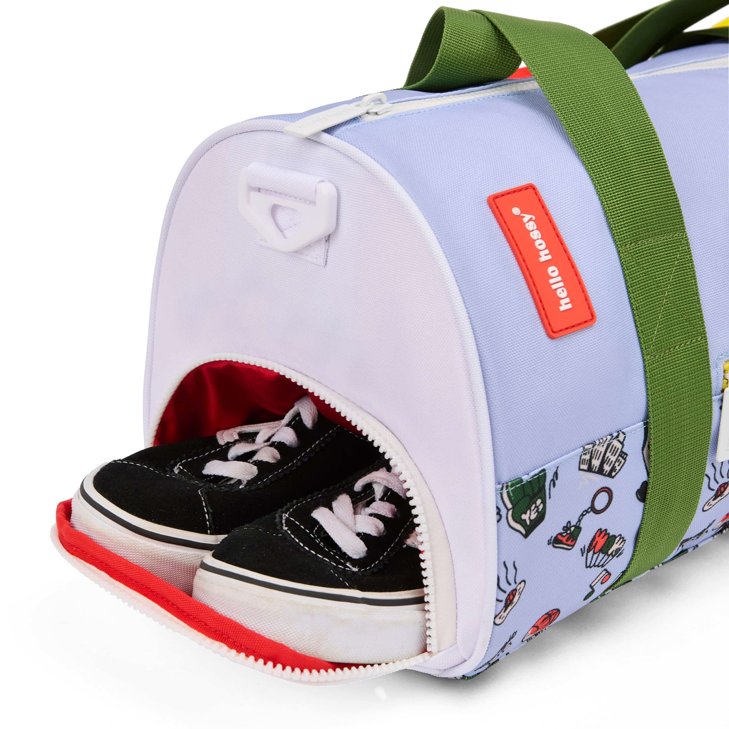 Sac de Sport Dunk – Hello Hossy - Vu de côté sur fond blanc
