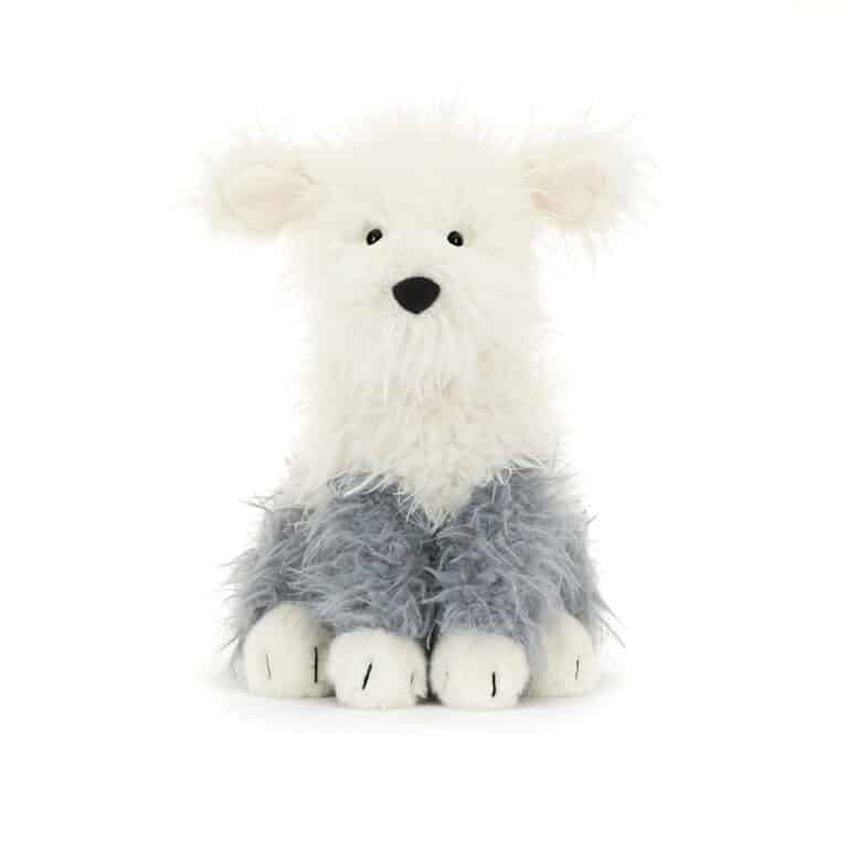 Doudou chien de Berger Ewert – Jellycat - Vu de face sur fond blanc