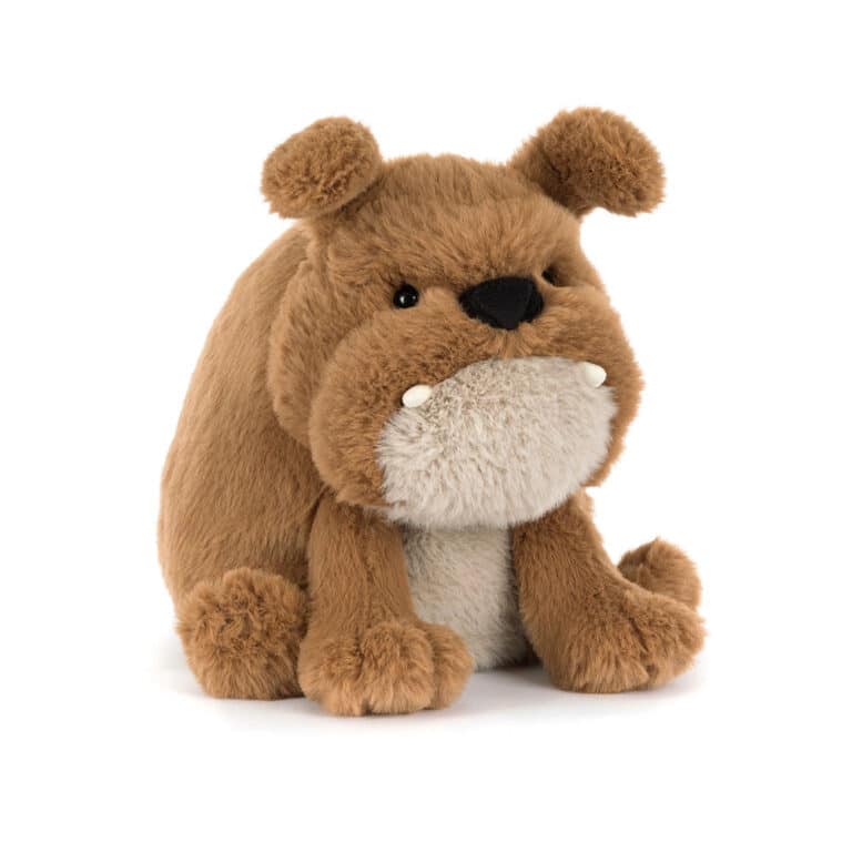 Doudou Chien Derreck – Jellycat - Vu de face sur fond blanc