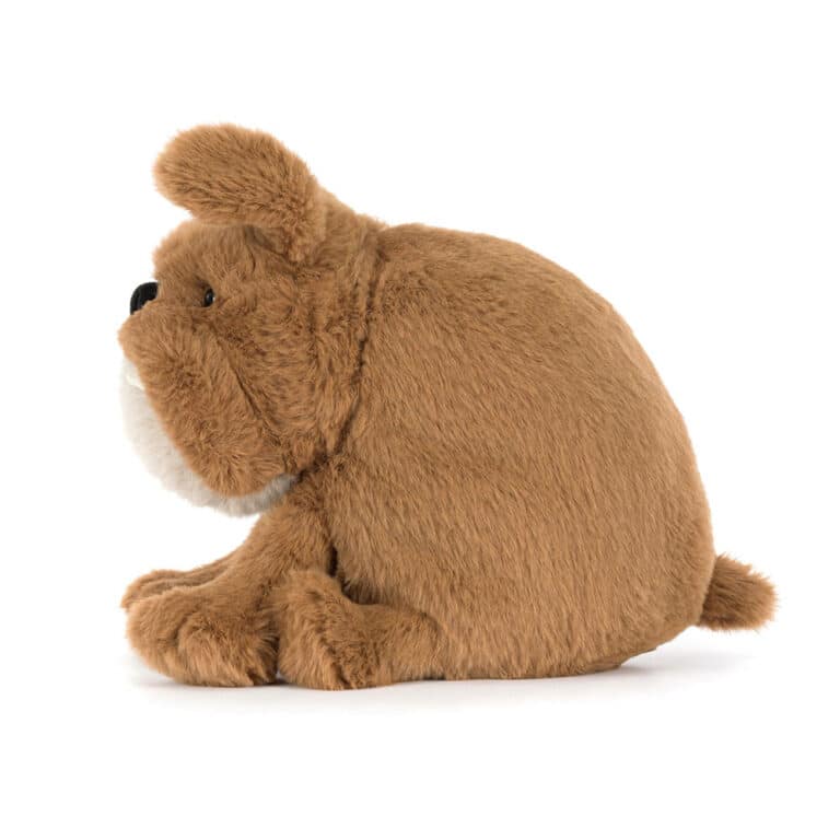 Doudou Chien Derreck – Jellycat - Vu de côté sur fond blanc