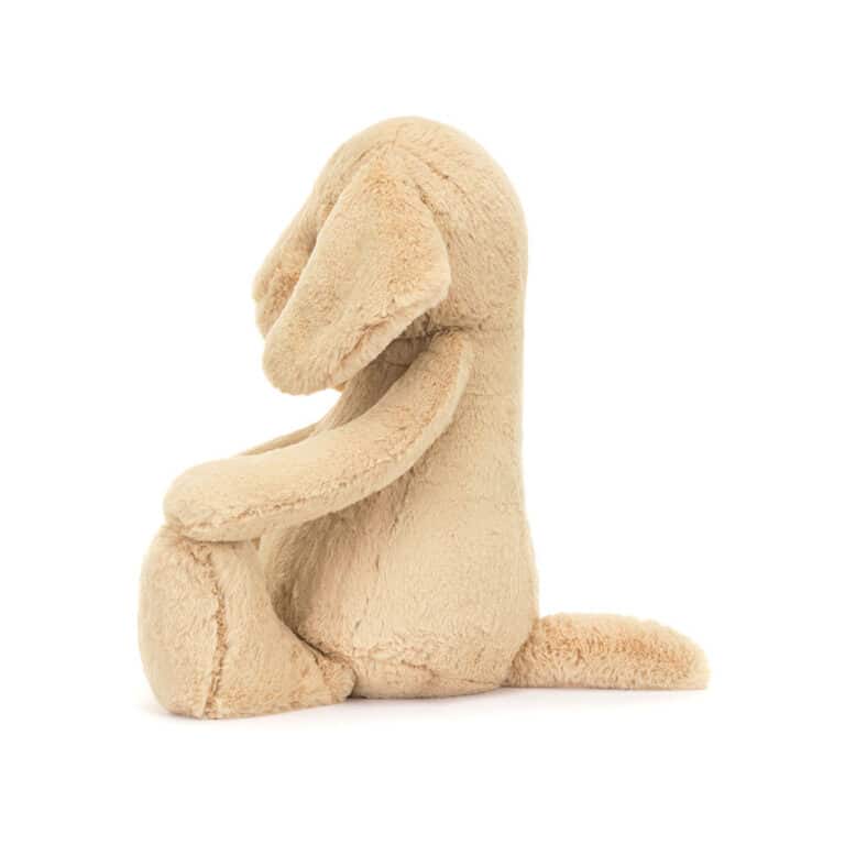 Doudou chiot de luxe Bashful - Orlando - Jellycat - Vu de côté sur fond blanc