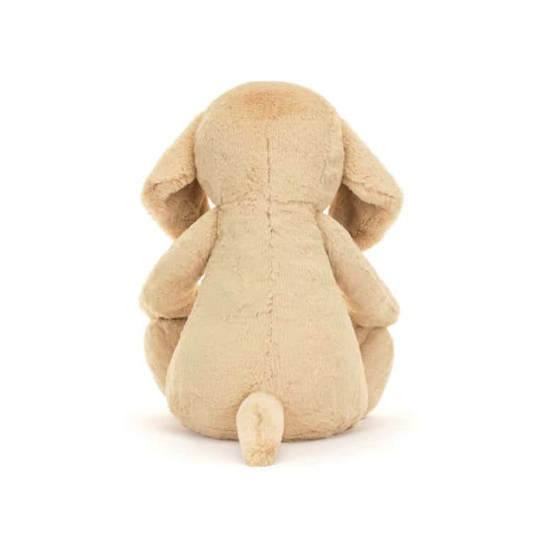 Doudou chiot de luxe Bashful - Orlando - Jellycat - Vu de dos sur fond blanc