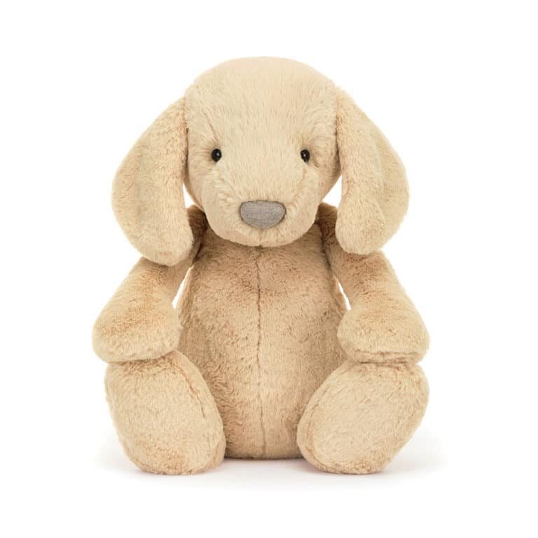 Doudou chiot de luxe Bashful - Orlando - Jellycat - Vu de face sur fond blanc