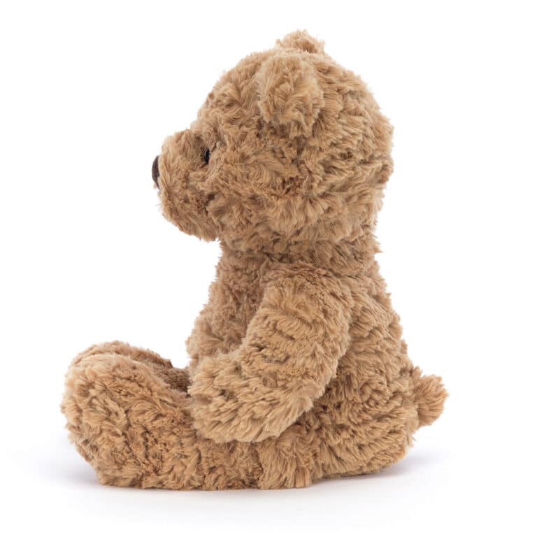 Doudou Bumbly ours Small – Jellycat - Vu de côté sur fond blanc