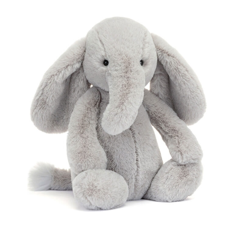 Doudou éléphant Thuddeus Bashful Luxe – Jellycat - Vu de face sur fond blanc