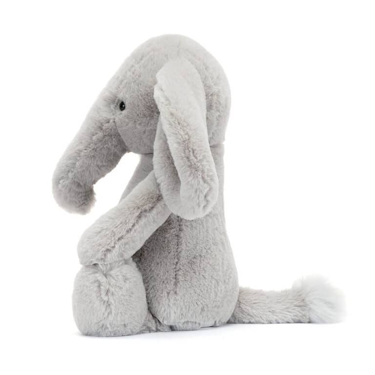Doudou éléphant Thuddeus Bashful Luxe – Jellycat - Vu de côté sur fond blanc