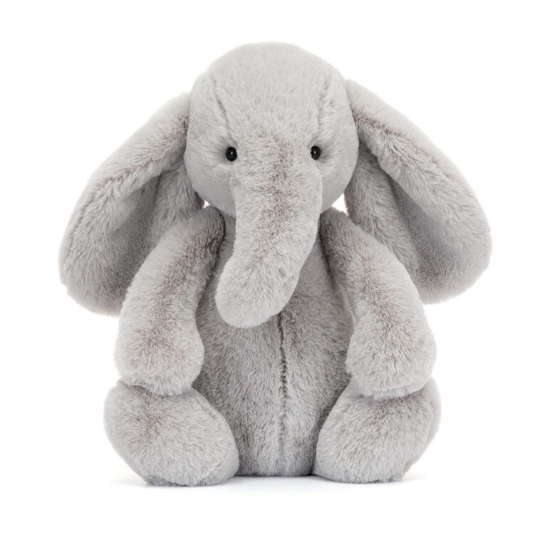 Doudou éléphant Thuddeus Bashful Luxe – Jellycat - Vu de face sur fond blanc