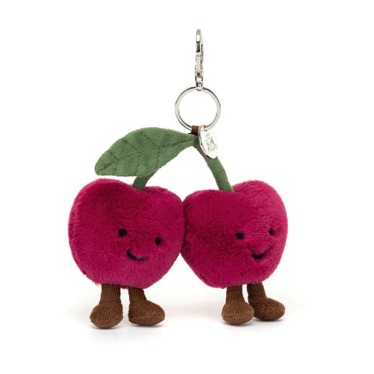 Porte-clé Amuseables Cerises – Jellycat - Vu de face sur fond blanc