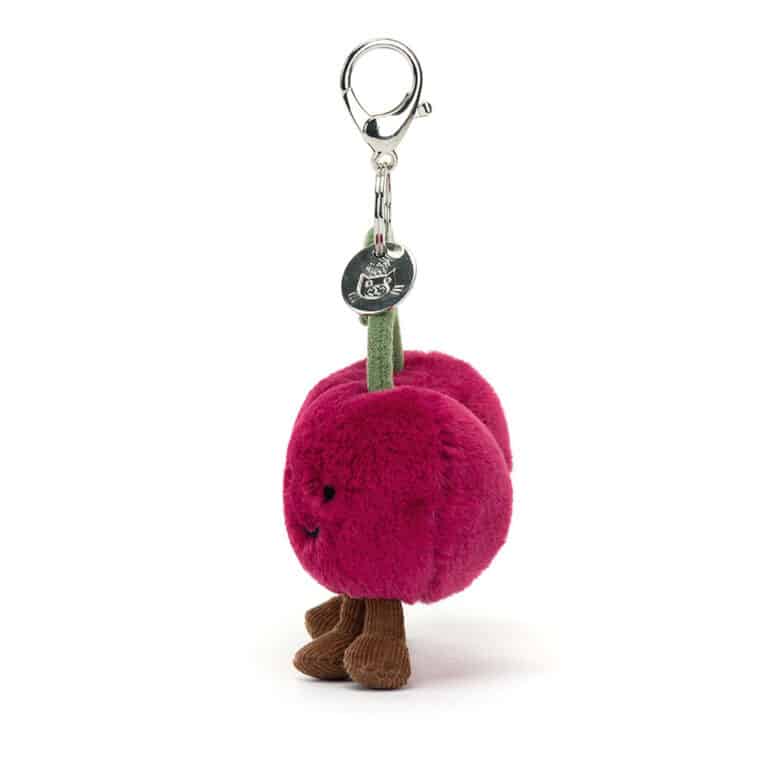 Porte-clé Amuseables Cerises – Jellycat - Vu de côté sur fond blanc