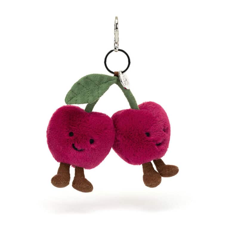Porte-clé Amuseables Cerises – Jellycat - Vu de face sur fond blanc