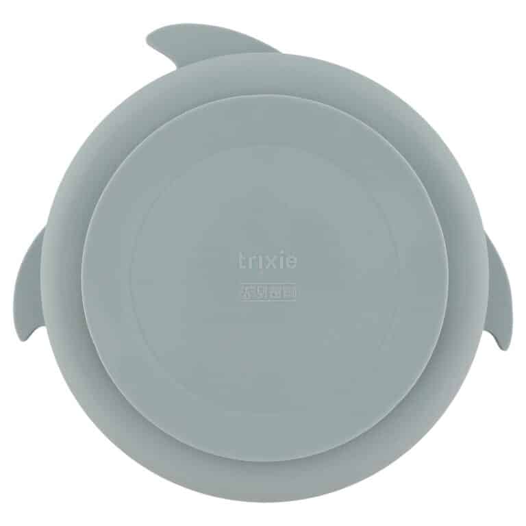 Assiette avec ventouse en silicone et compartiments – Mr. Requin – Trixie - Vue de dos sur fond blanc