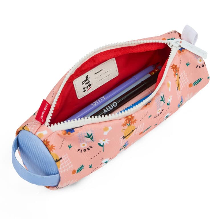 Trousse flore - Hello Hossy, vue du dessus ouverte sur fond blanc